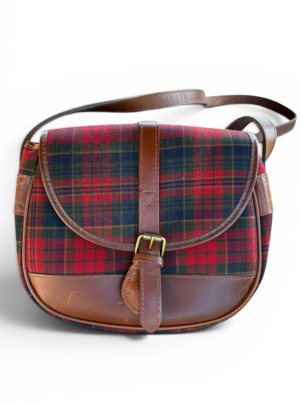 Vintage Pendleton Tartan Red Plaid Crossbody Bag